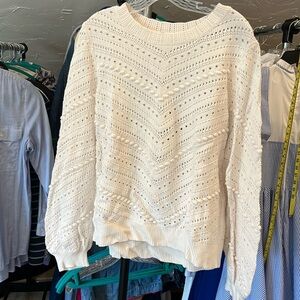 Loft cream off white sweater with knit design